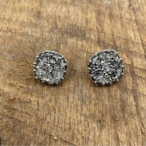 Square Silver Druzy Shiny Earrings